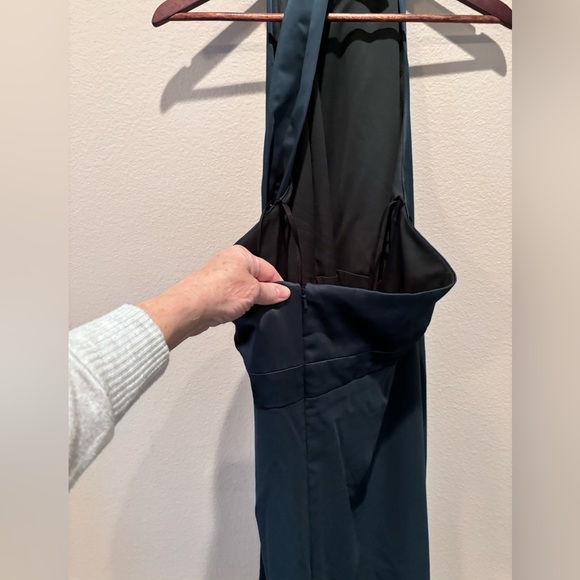 AFTER SIX 6834 HIGH NECK HALTER 2 TONE GOWN, size 24W, Evergreen, Holidays Event - Picture 6 of 11